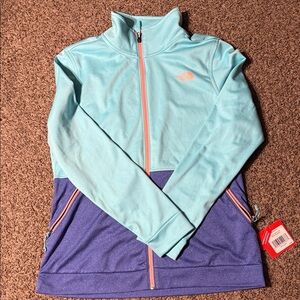 The North Face Aqua and Lavender Full-Zip Jacket